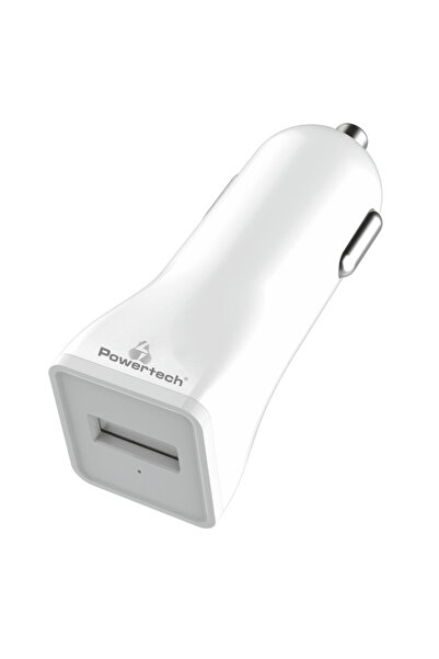 POWERTECH φορτιστής αυτοκινήτου PT-762, USB, 1A, λευκός