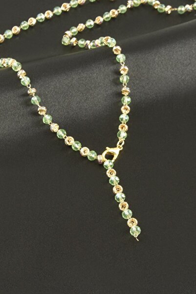 Marsilyan Crystal Stone Y Necklace Ilkel-Bjt940