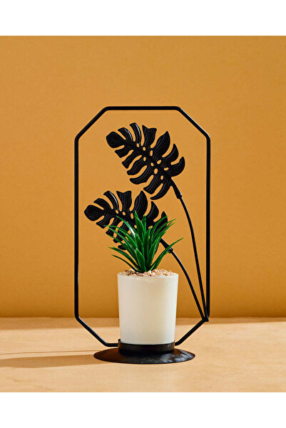 REDTAG Decorative Artificial Succulent Plant With Metal Stand Black