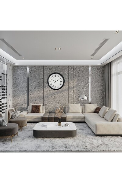 TakÇalıştır 52 cm Metal Wall Clock with Black Motif