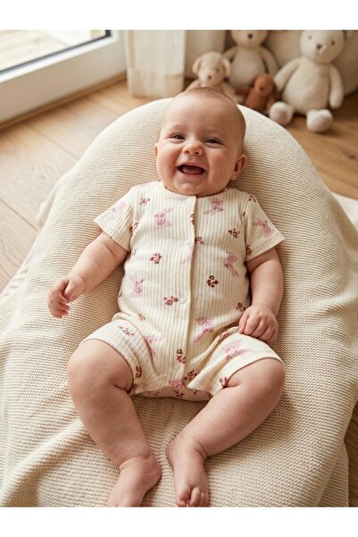OMY Short Sleeves, Shorts, Rabbit Patterned, Reported Jumpsuit, Unisex Baby&C...