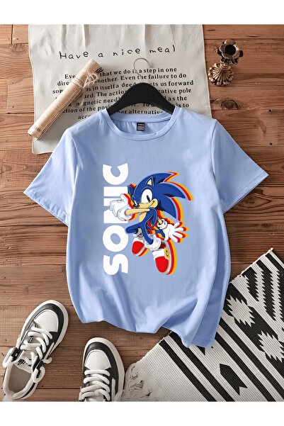 MAGORS تيشيرت للأطفال من SONIC THE HEDGEHOG بطبعة الموسم الجديد وياقة دائرية ...