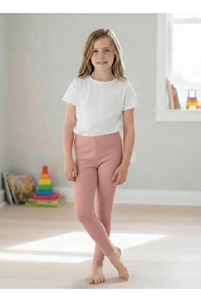 Bağcı Girls' Ribbed Leggings Flexible Comfortable Daily Wear