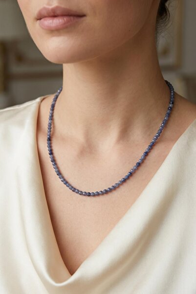 Taş Sandığı Sapphire Stone Faceted Cut Pendant – 3 mm – Stainless Steel