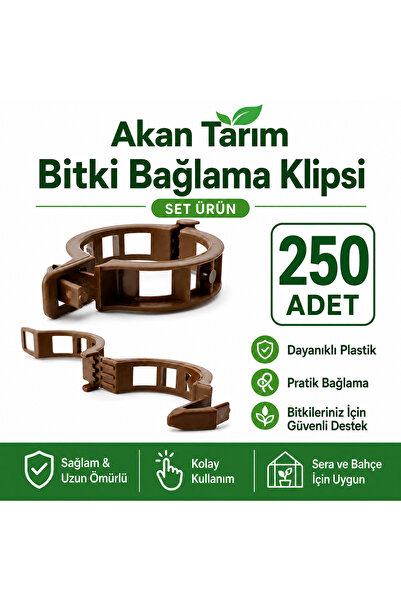 Akan Tarım Bitki ve Fide Bağlama Sabitleme Klipsi 250 Adet