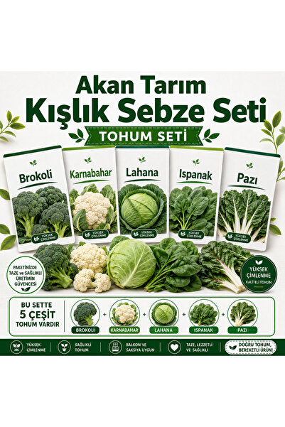 Akan Tarım Yazlık Sebze Tohumu Seti - Domates Biber Patlıcan Kabak Hıyar