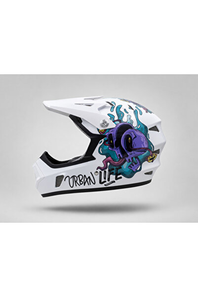 heugers RAPTOR Impact-Pro Varsity Chaos Full Face Bisiklet Kaskı S Beden Endu...