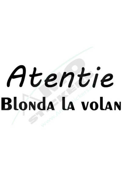 Amo-Stickers Sticker Auto Atentie, Blonda la Volan 25cm Gri inchis