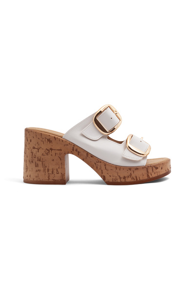 Mamito Ayakkabı Frm 708 Double Buckle Detailed High-Sole Slippers