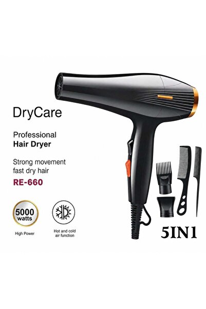 Generic Professional Hair Dryer 5000W High Power 5-in-1 Fast Dry with Hot & C...