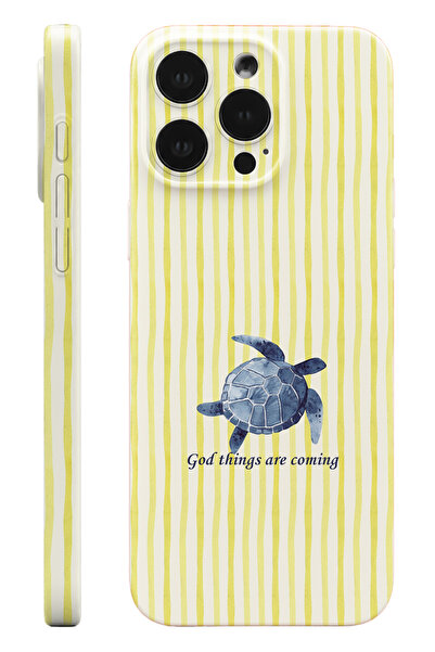 WANNA PROTECT iPhone 12 Pro Max Turtle Protect Slim Parlak Tam Kaplayan Baskı...