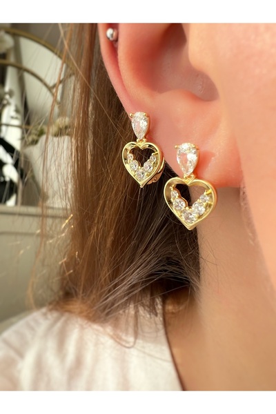 ToffyStore Vip Stone Heart Earrings