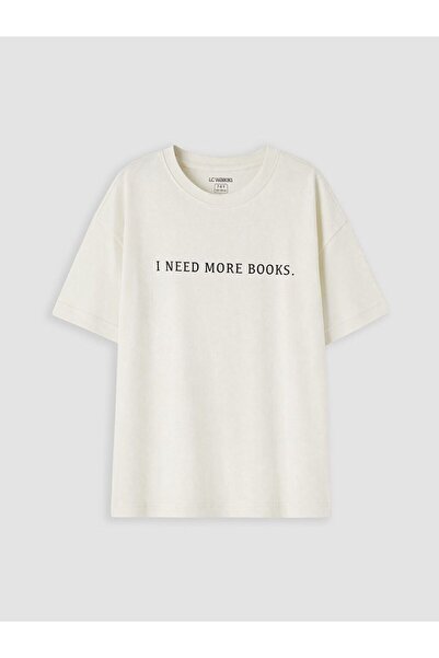 LC Waikiki Crew Neck Text Printed Boys' T-Shirt