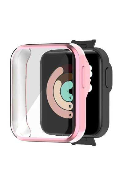 OEM Θήκη σιλικόνης με γυαλί σε ροζ χρώμα για Mi Watch Lite