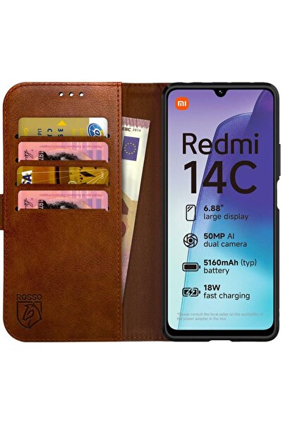 ROSSO Θήκη Xiaomi Redmi 14C / Poco C75 Element PU Πορτοφόλι - Brown