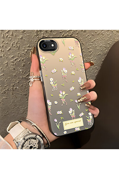 CASEVIBE iPhone 7/8/SE 2020 2022 Uyumlu Hafif lüks, şık ve zarif çiçek baskıl...