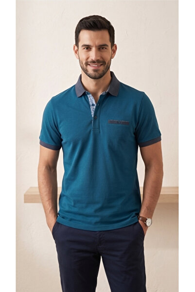 crispino Men's Slim Fit Polo Neck T-Shirt with Pockets