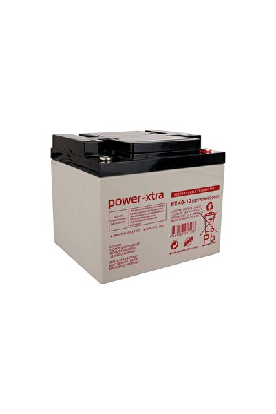 MİKROGATE Power-Xtra PX40-12N - 12V 40 Ah Bakımsız Kuru Akü - F8 (M6 Bolts)