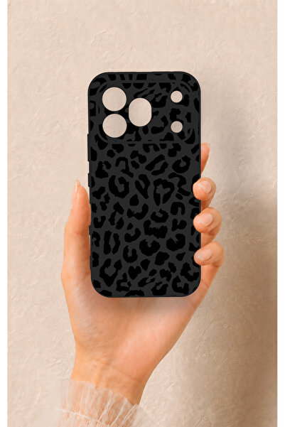 Vip Case Honor 600 Pro Uyumlu Siyah Leopar Desenli Silikon Kılıf