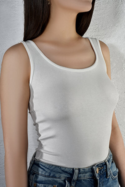 Femira Magaza Women's Ribbed Strap Basic Athlete Top Stretchy Fabric