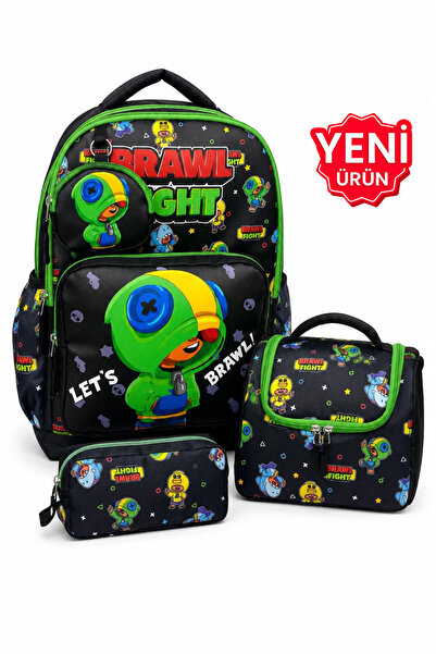 Çantaland Set of 4, Boy's Patterned Primary School School Bag + Lunch Box + P...