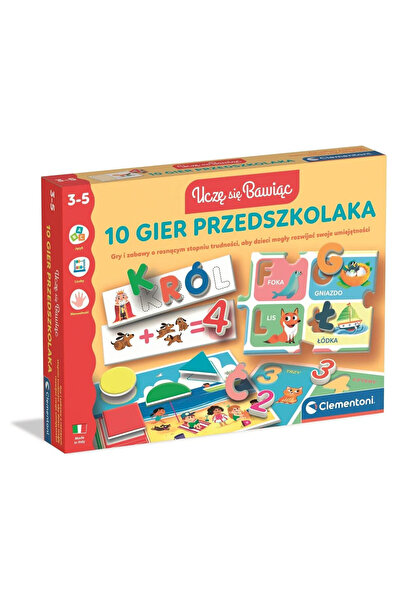 CLEMENTONI Set 10 jocuri educative Ucze sie Bawiac, dezvolta limbajul si numa...
