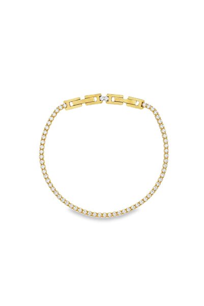 Bijuteria SORELLY Brățară tenis placată cu aur de 14k, de 2 mm