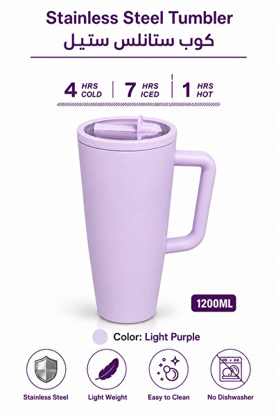 Baytix HOME 1200ml/40oz Insulated Stainless Steel Travel Tumbler with Handle,...