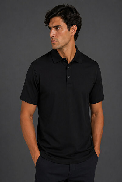 Bisse Black Polo Neck T-shirt