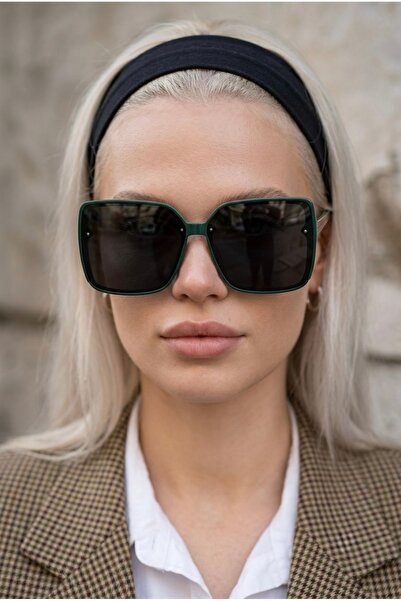 Chunky Frame Mira Prestige Ultra Light Green Khaki Women's Sunglasses with Uv400 Filter