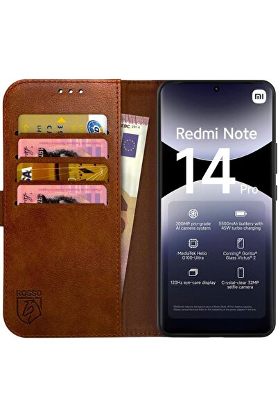 ROSSO Θήκη Xiaomi Redmi Note 14 Pro 4G Element PU Πορτοφόλι - Brown