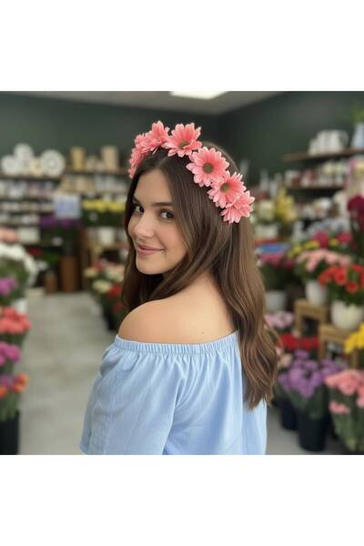 sedoshhomevision Daisy Flower Hair Crown Colorful Flexible Hair Accessory