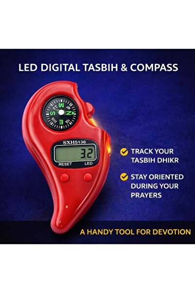 IQRAA LED Digital Tasbih Counter with Compass Electronic Dhikr Counter