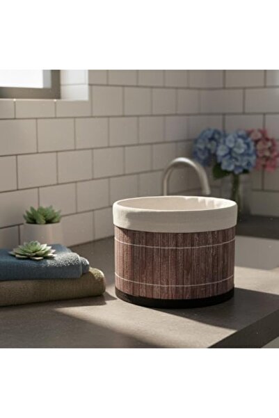 Yıldızan 3K_Store Round Bamboo Organizer and Storage Basket – Multi-Purpose B...