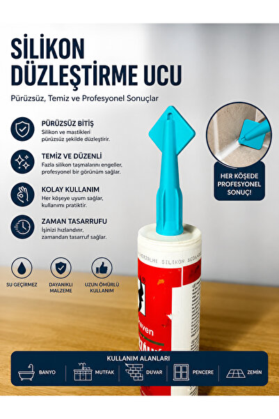 FS STORE01 5'li Silikon Düzeltme Uç Seti | Derz Düzeltme Aparatı | Silikon Mastik Kazıma ve Şekillendirme Aparatı | 3-5-8-10-12 mm