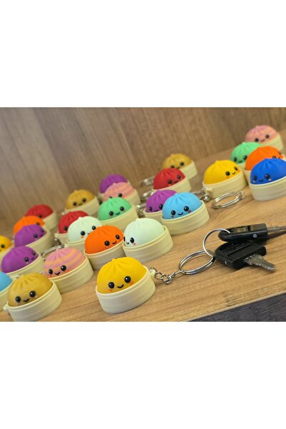 3D Çin Mantısı Clickerli Anahtarlık (Sürpriz Renk)