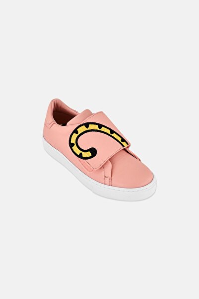 Kenzo Kids Girl Velcro Closure Sneakers, Peach