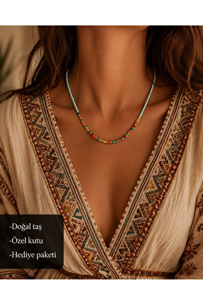 HER ŞEY NOTA www.herseynota.com Aveline Mireya Bohemian Colorful Bead Necklace