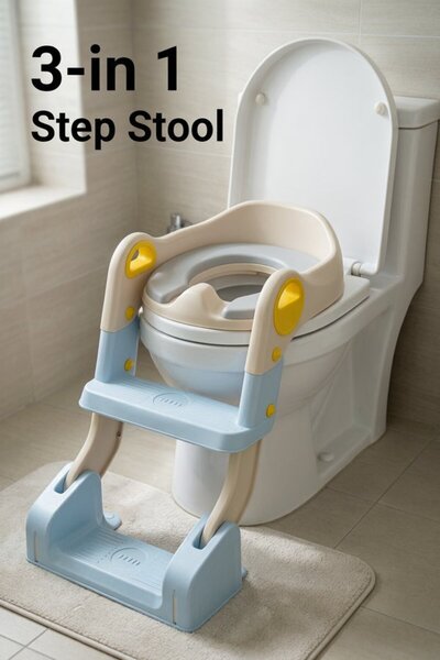 Generic 1 Set Plastic 3 In 1 Potty Training Seat Ladder Toilet Seat Foldable ...
