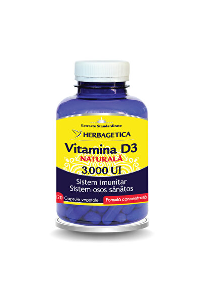 herbagetica Vitamina D Naturala 3000 U.I 120cps