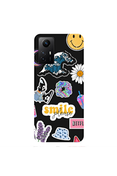 Other Xiaomi Redmi Note 12s Smile Moon Black Colored Silicone TPU Θήκη