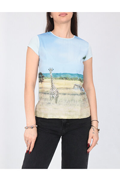Evendi T-Shirt - Μπλε - Κανονική εφαρμογή