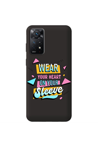 Other Xiaomi Redmi Note 11 4G Wear Your Heart Black Colored Silicone TPU Θήκη