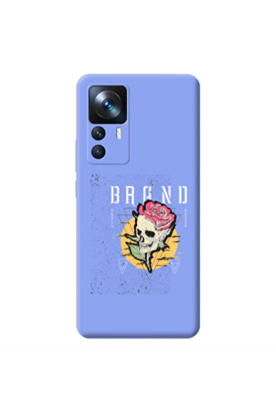 Other Xiaomi Mi 12T Skull Roses Light Purple Colored Silicone TPU Θήκη
