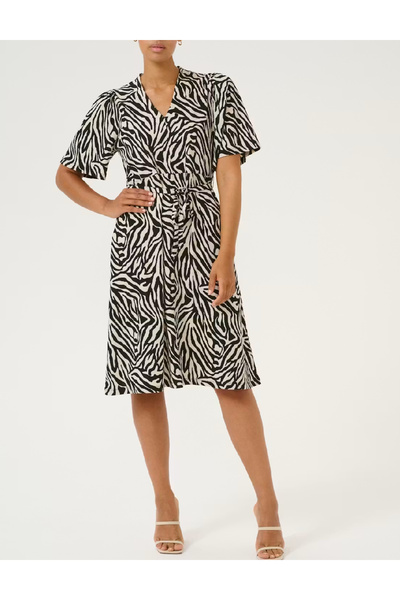 Evendi Rochie medie, Alb/Negru