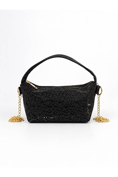 Zealous Black Sparkle Women's Hand and Shoulder Bag 10X21