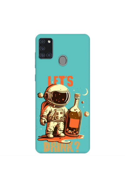 Other Samsung A21S Lets drink Turquoise Colored Silicone TPU Θήκη