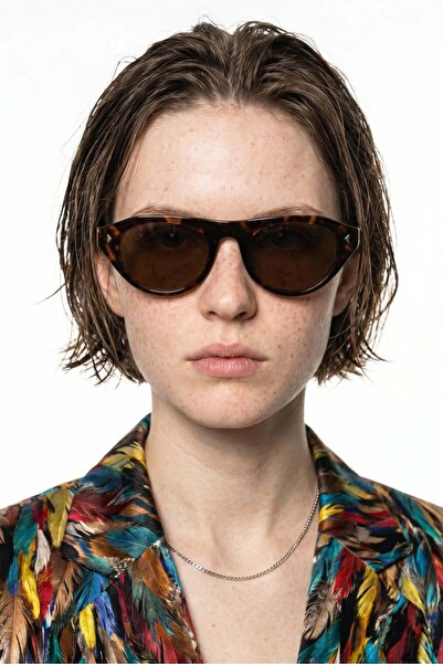 Bilge Karga Marbling Leopard Brown Sunglasses