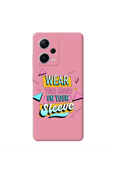 Other Xiaomi Poco X5 Wear Your Heart Pink Colored Silicone TPU Θήκη