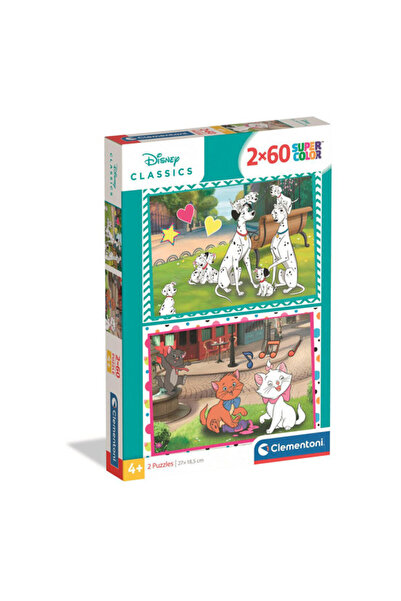 CLEMENTONI Puzzle 2 x 60 piese puzzle - Disney Classic - 101 dalmațieni (24836)